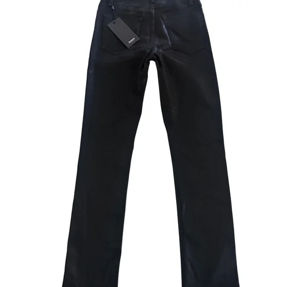 Hudson Barbara High Rise Super Skinny Ankle Jeans 25 Raven Coated Black NWT - Picture 5 of 6